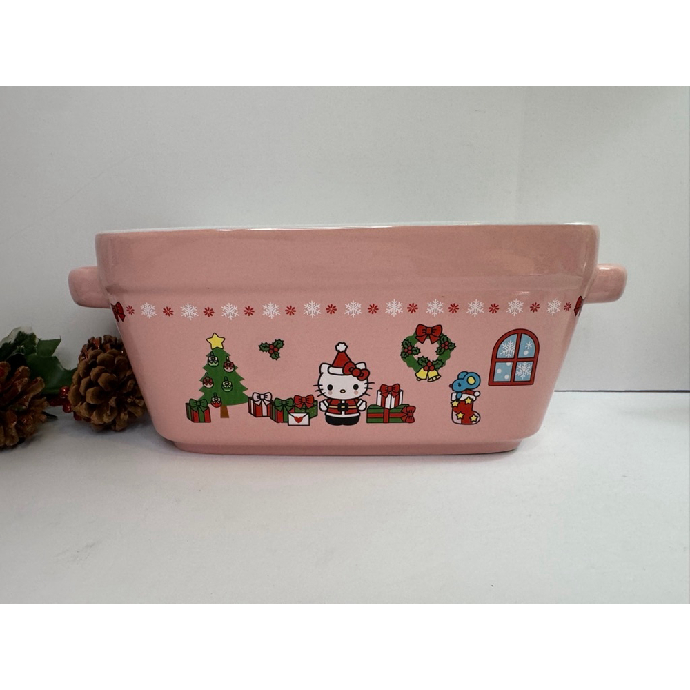 Hello Kitty Christmas Ceramic Bread Dish w/ Handles